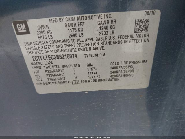 2011 GMC TERRAIN 2CTFLTEC3B6218874 Photo 8