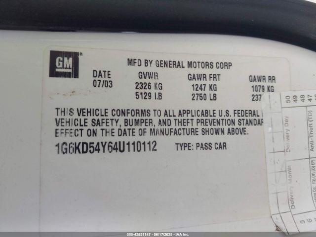 2004 CADILLAC DEVILLE 1G6KD54Y64U110112 Photo 8