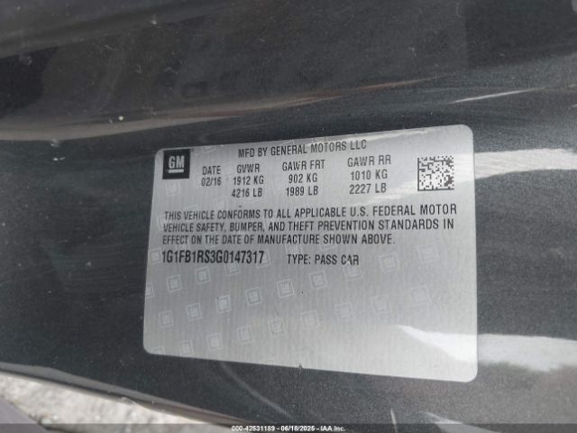 2016 CHEVROLET CAMARO 1G1FB1RS3G0147317 Photo 8
