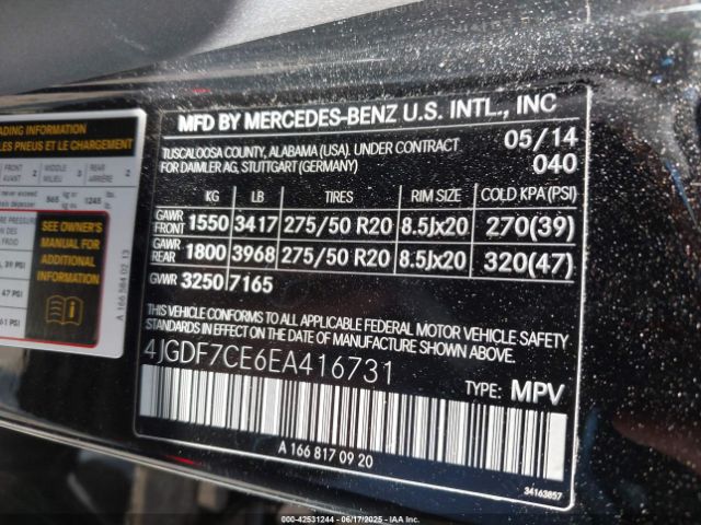 2014 MERCEDES-BENZ GL 450 4JGDF7CE6EA416731 Photo 8