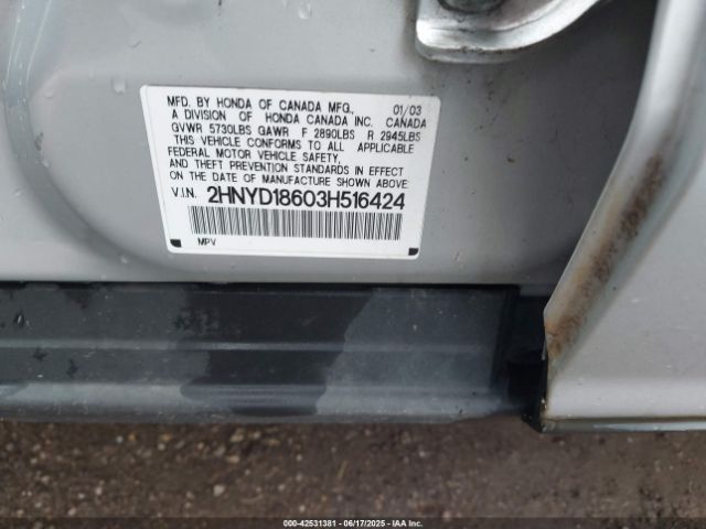 2003 ACURA MDX 2HNYD18603H516424 Photo 8