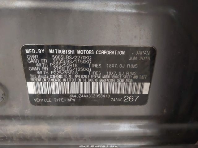 2016 MITSUBISHI OUTLANDER JA4JZ4AX3GZ058410 Photo 8