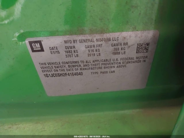 Chevrolet luw 2015 1G1JC6SH2F4164040 Image 9