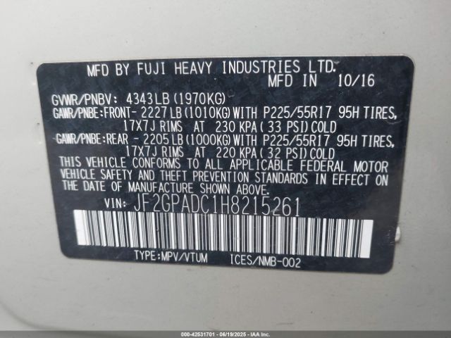 2017 SUBARU CROSSTREK JF2GPADC1H8215261 Photo 8