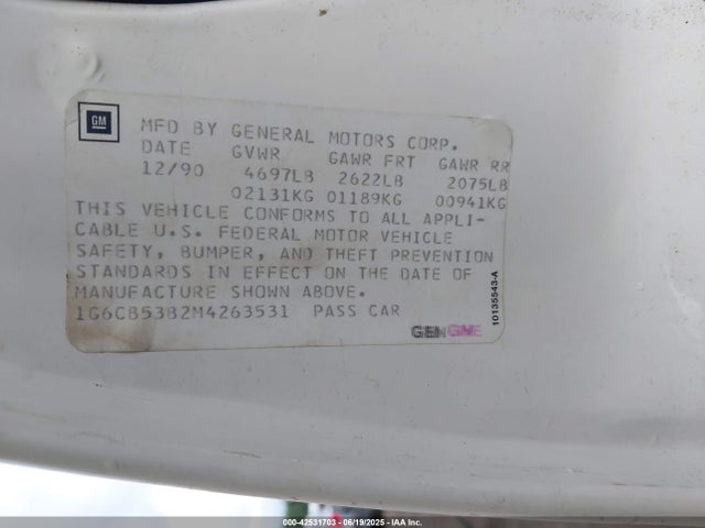 1991 CADILLAC FLEETWOOD 1G6CB53B2M4263531 Photo 8
