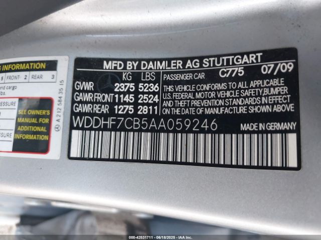 2010 MERCEDES-BENZ E 550 WDDHF7CB5AA059246 Photo 8