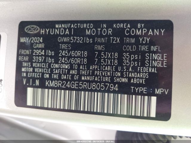 2024 HYUNDAI PALISADE KM8R24GE5RU805794 Photo 8