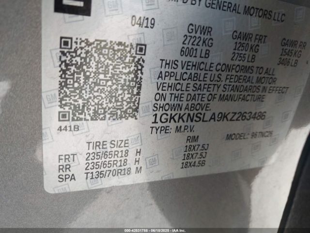 2019 GMC ACADIA 1GKKNSLA9KZ263486 Photo 8