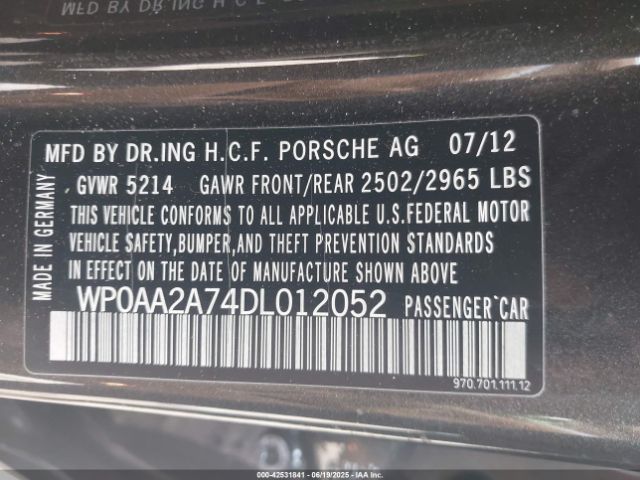 2013 PORSCHE PANAMERA WP0AA2A74DL012052 Photo 8