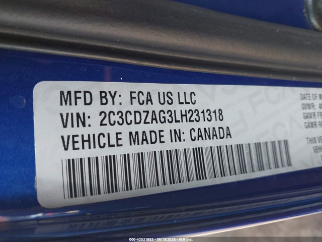 Dodge Challenger 2020 2C3CDZAG3LH231318 Image 9