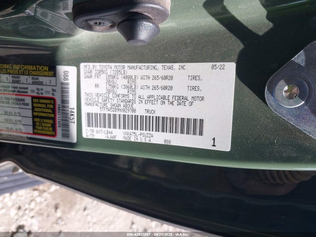 5TFMA5DB9NX029700 Toyota Tundra 1794 Edition
