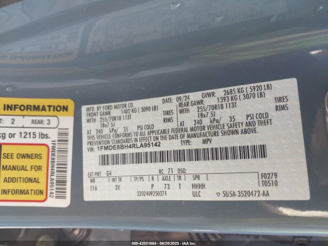 2024 FORD BRONCO 1FMDE8BH4RLA95142 Photo 8