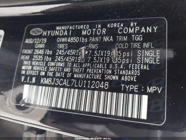 2020 HYUNDAI TUCSON KM8J3CAL7LU112048 Photo 8