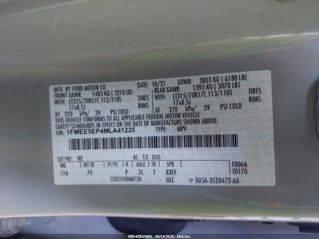 2021 FORD BRONCO 1FMEE5EP4MLA41225 Photo 8