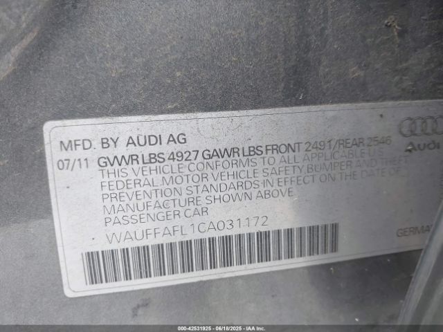2012 AUDI A4 WAUFFAFL1CA031172 Photo 8