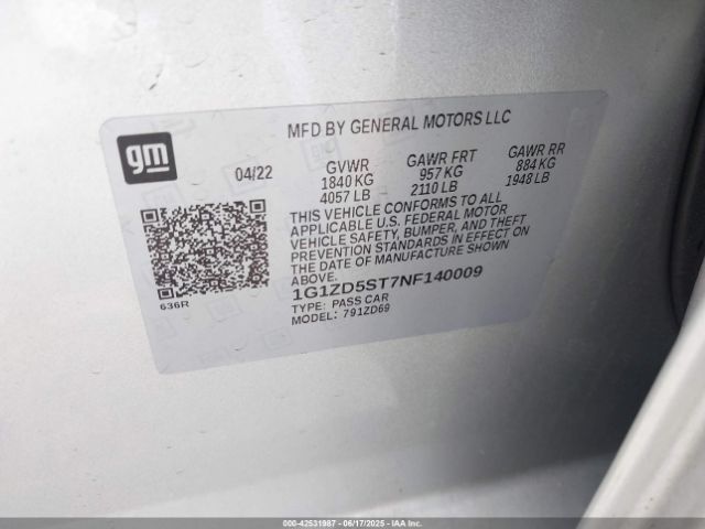 1G1ZD5ST7NF140009 Chevrolet lfv - direct injection, variable valve timing, gen 1 gmna