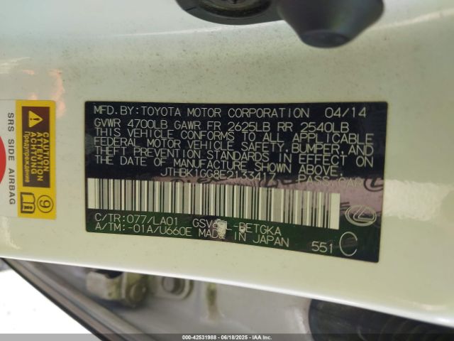 JTHBK1GG8E2133417 Lexus 2gr-fe
