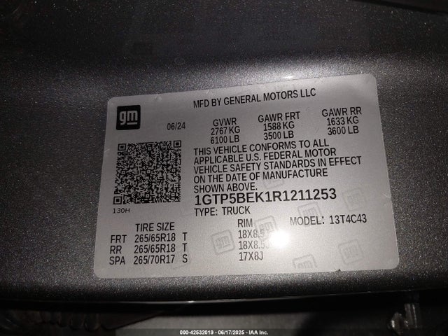 1GTP5BEK1R1211253 GMC l3b