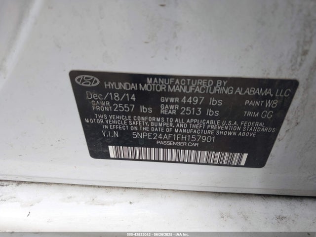 5NPE24AF1FH157901 Hyundai dohc gdi theta-ii