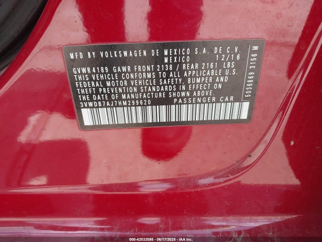 Volkswagen 1.4 tsi 2017 3VWDB7AJ7HM299620 Image 9