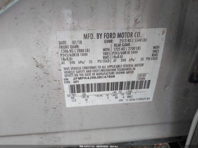 2018 FORD EDGE 2FMPK4J98JBC47808 Photo 8