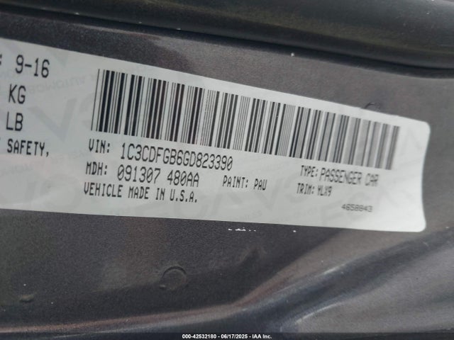 1C3CDFGB6GD823390 Dodge Dart