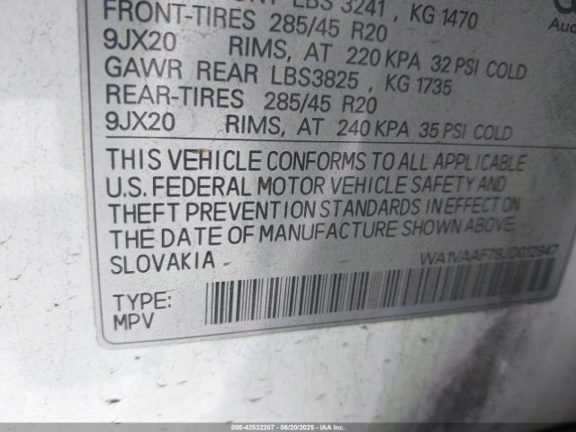 WA1VAAF78JD012947 Audi Q7