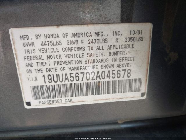 2002 ACURA TL 19UUA56702A045678 Photo 8