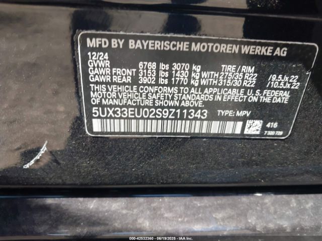 2025 BMW X5 5UX33EU02S9Z11343 Photo 8