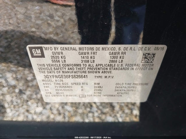 2015 CADILLAC SRX 3GYFNGE36FS626641 Photo 8