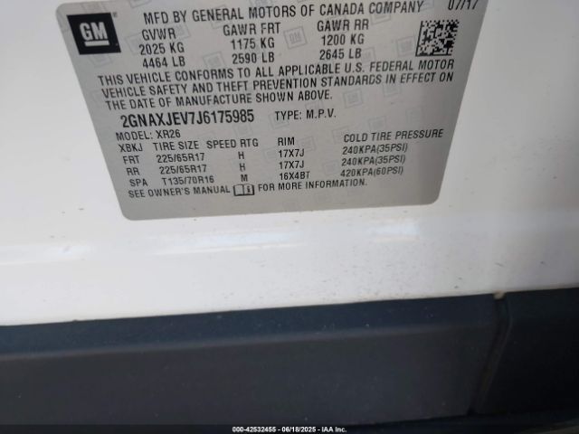 2018 CHEVROLET EQUINOX 2GNAXJEV7J6175985 Photo 8