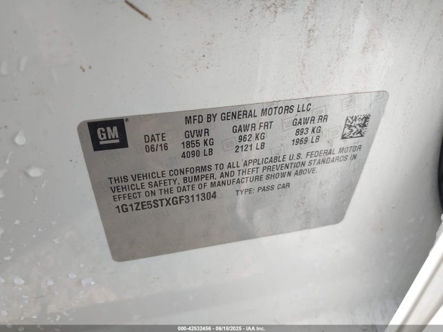 1G1ZE5STXGF311304 Chevrolet lfv - di: direct injection, vvt, gen1 gmna