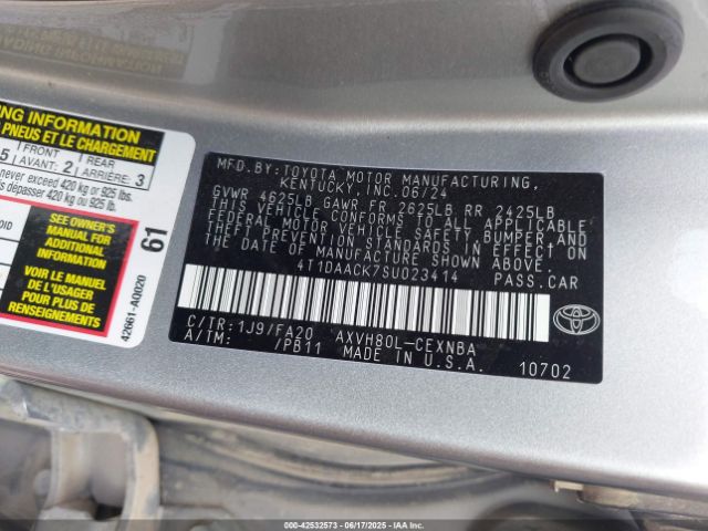 2025 TOYOTA CAMRY 4T1DAACK7SU023414 Photo 8