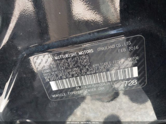 2017 MITSUBISHI MIRAGE ML32A3HJ5HH004341 Photo 8
