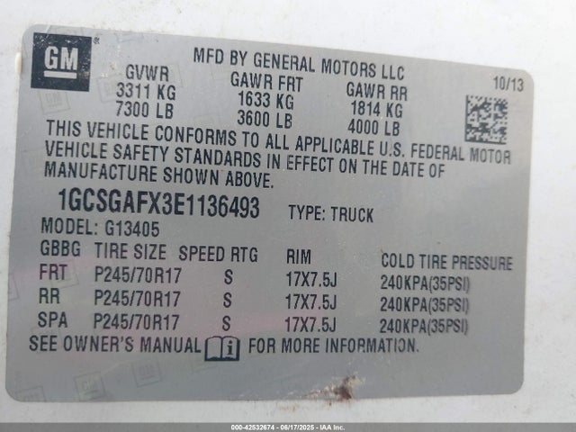 Chevrolet Express 1500 Work Van 2014 1GCSGAFX3E1136493 Image 9