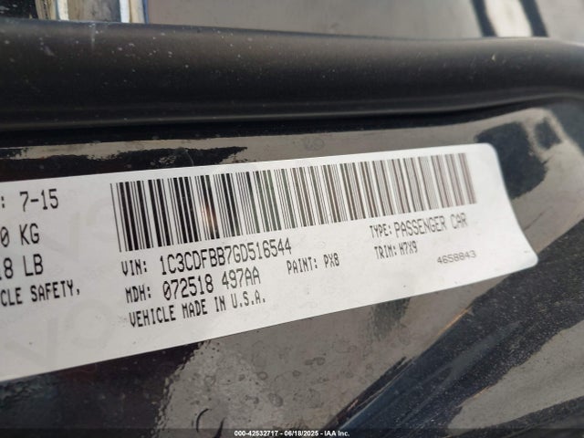 1C3CDFBB7GD516544 Dodge 2016