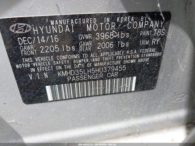 KMHD35LH5HU379455 Hyundai ELANTRA GT