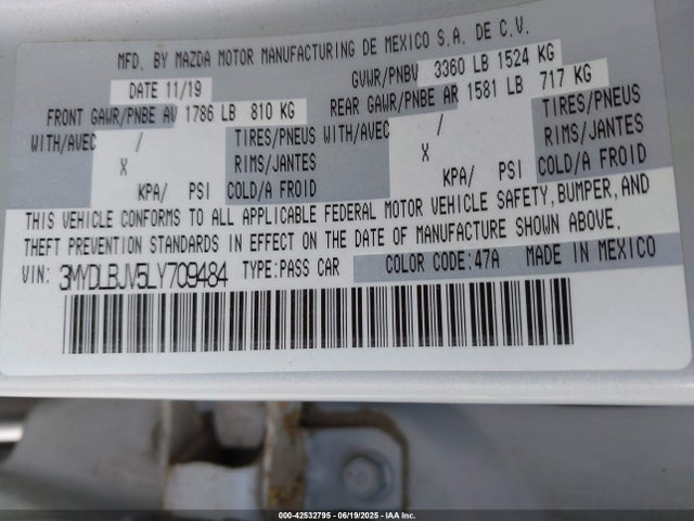 Toyota p5v 2020 3MYDLBJV5LY709484 Image 9