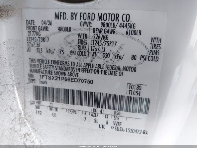 2006 FORD F-250 1FTSX21P66ED70750 Photo 8