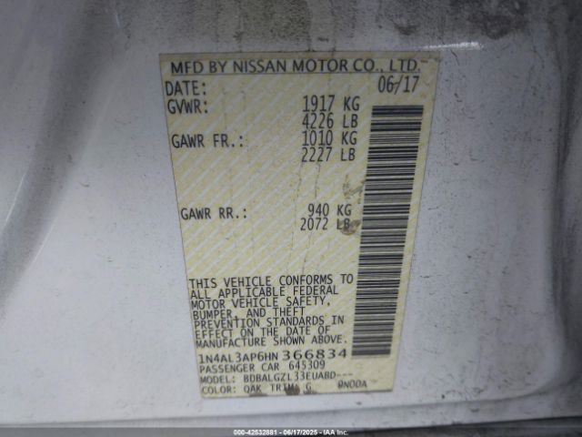 1N4AL3AP6HN366834 Nissan 2017