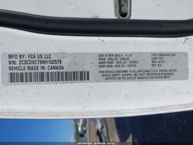 2022 DODGE CHARGER 2C3CDXCT6NH152579 Photo 8
