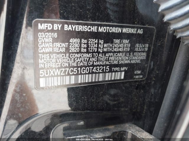 2016 BMW X3 5UXWZ7C51G0T43215 Photo 8