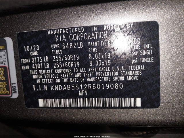 KNDAB5S12R6019080 KIA 2024