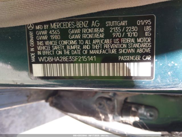 1995 MERCEDES-BENZ C WDBHA28E3SF215141 Photo 8