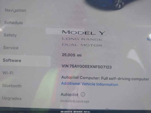 2022 TESLA MODEL Y 7SAYGDEEXNF507123 Photo 6