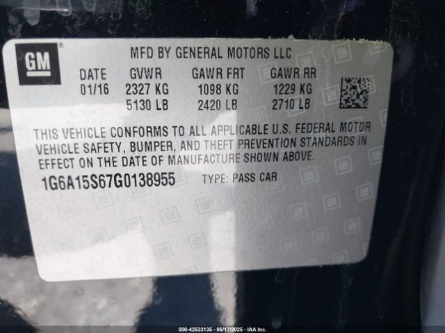2016 CADILLAC CTS-V 1G6A15S67G0138955 Photo 8