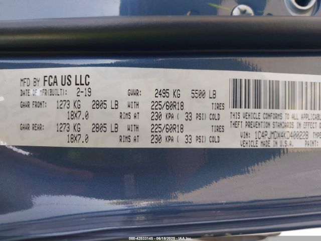 1C4PJMDX4KD400228 Jeep 2019