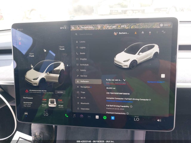 7SAYGDEF9NF399019 Tesla Model Y