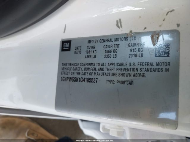 1G4PW5SK1G4185537 Buick lea - gas/alc, sidi, alum, ho