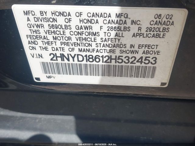 2002 ACURA MDX 2HNYD18612H532453 Photo 8